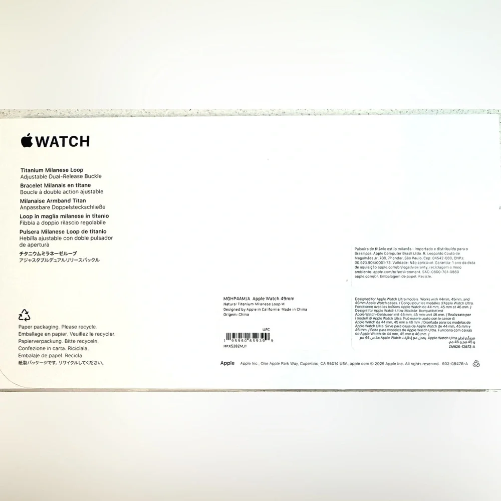 Apple iWatch 49mm NATURAL Titanium Milanese Loop size "M" for Ultra2 Sealed, New - Picture 4 of 14